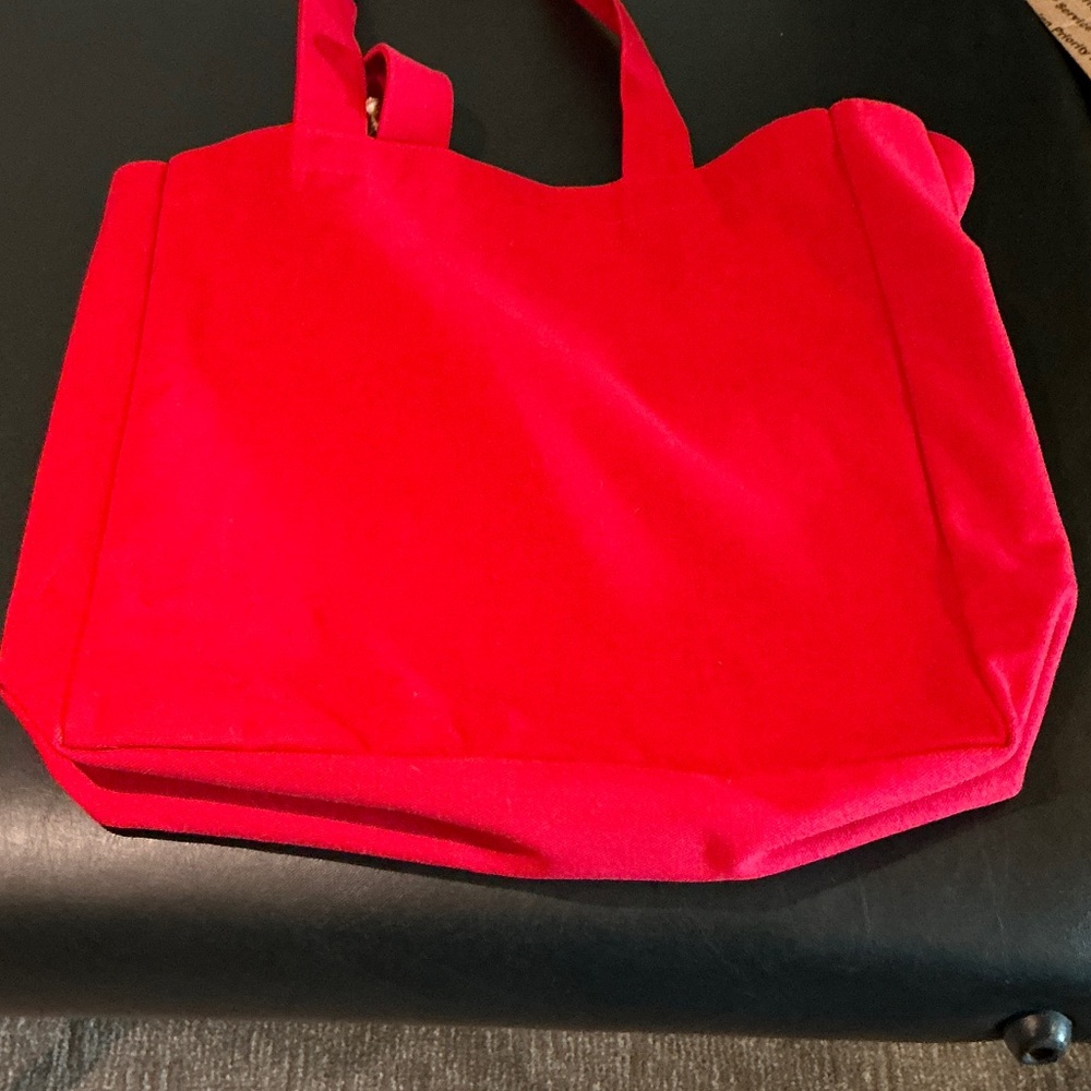 Vibrant Red Apple Lined Tote Bag - Picture 6 of 7
